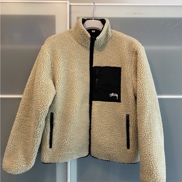 Stussy 8-ball fleece jacket(cream) - Picture 2 of 2